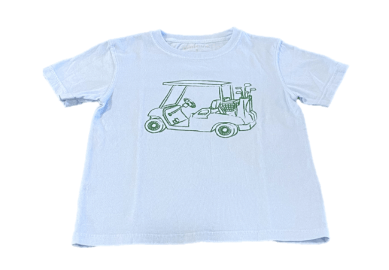 Mustard and Ketchup Kids Lt.Blue Golfcart Tee