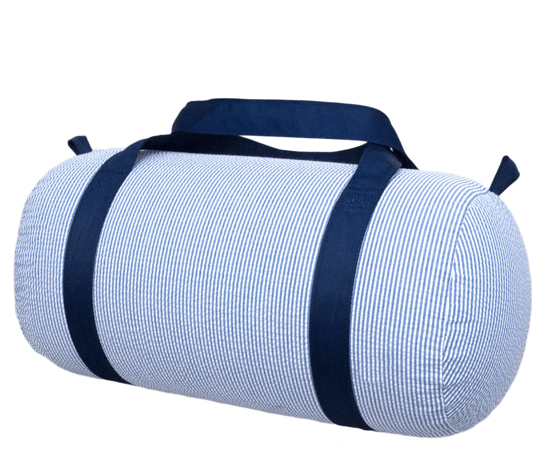 Oh Mint Default Navy Seersucker Medium Duffel