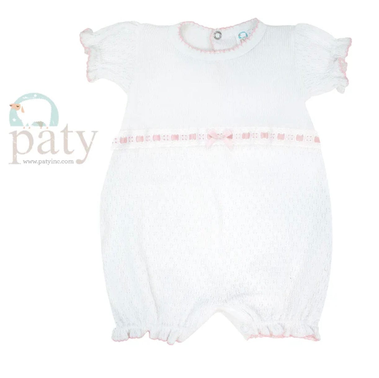 PATY White Girls Bubble w/ Pink Eyelet Trim - Paty