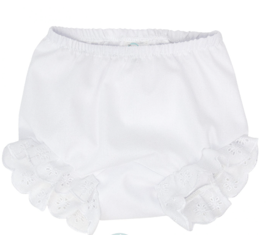 Paty Inc. White Diaper Cover with Eyelet
