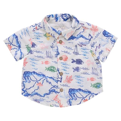 PINK CHICKEN Pink Chicken Boys Jack Shirt - Island Map