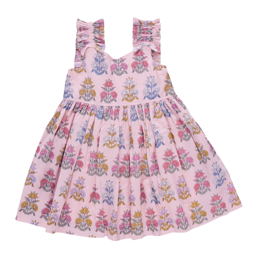 pink chicken dress VIA DRESS PINK FLOWERETTE 2T