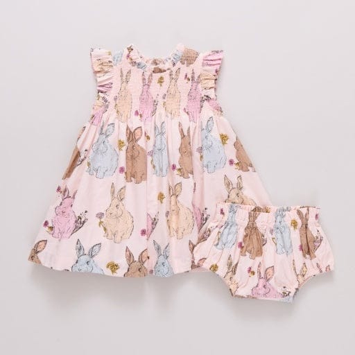 PINK CHICKEN Pink Chicken Girls Stevie Dress Vintage Bunnies