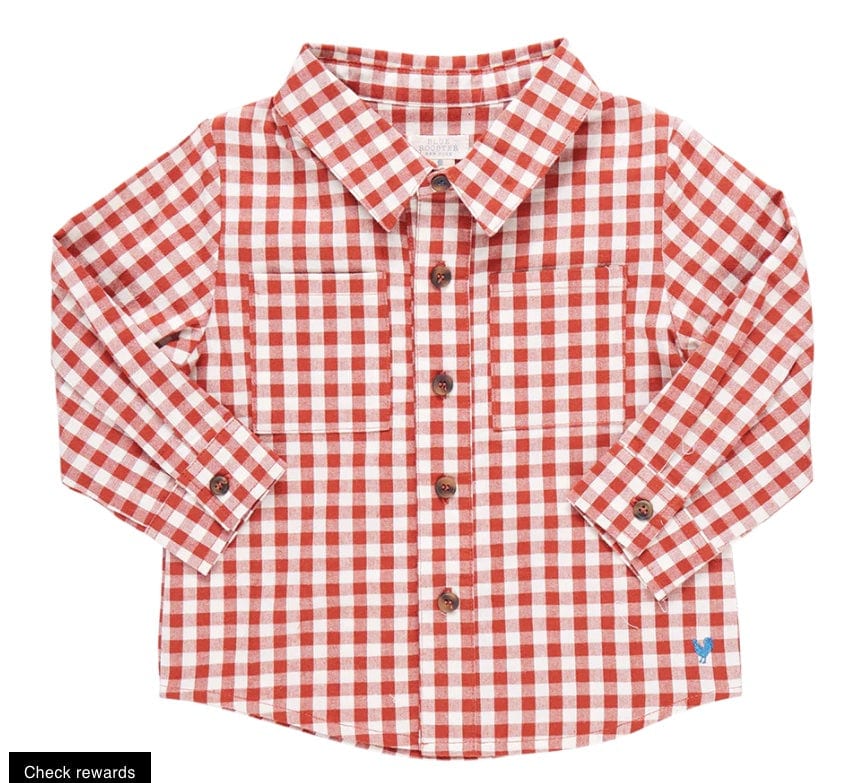 Pink Chicken PINK CHICKEN BOYS JACK SHIRT - PONY GINGHAM