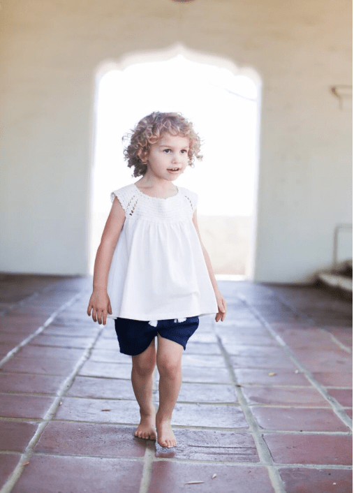 Poppet and Fox Navy Woven Shorts W/ Tassel