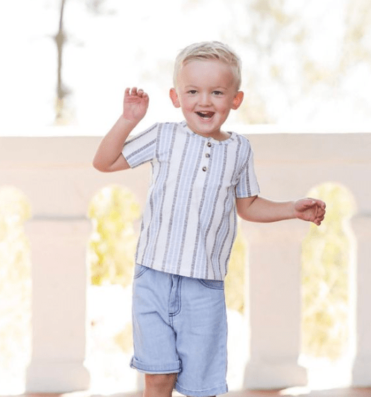 Poppet and Fox Santorini Woven Jean Shorts