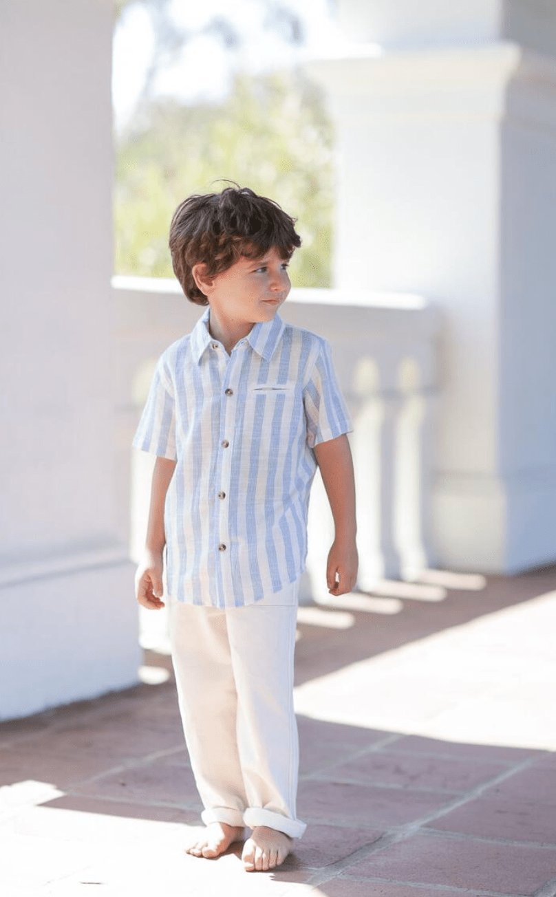 Poppet and Fox Smart shirt in blue stripe