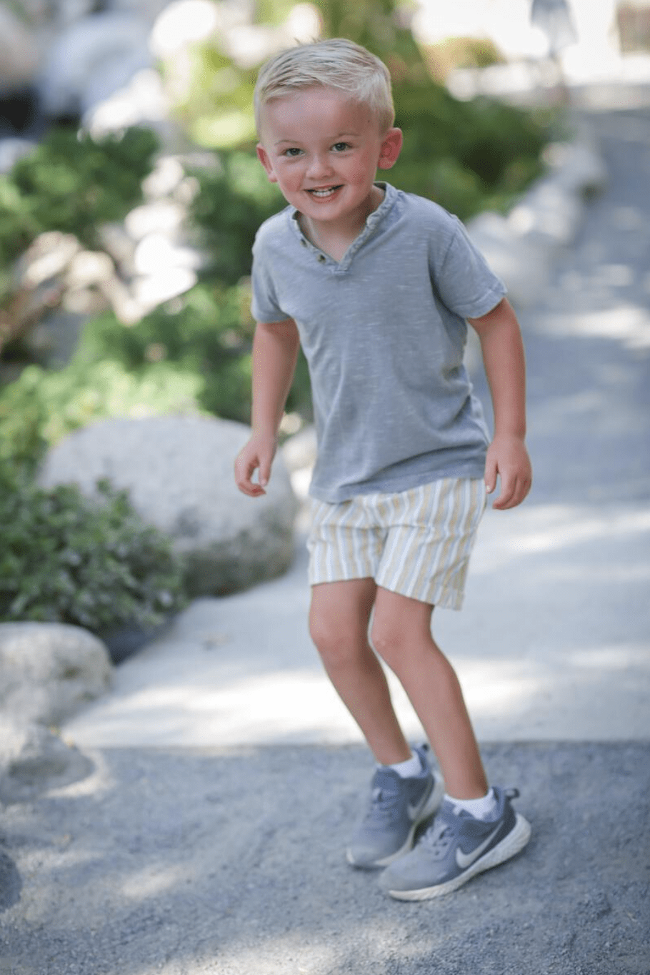 Poppet and Fox Strip Jersey Shorts