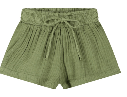 Poppet & Fox 2T / Distressed Green Poppet & Fox SS23 Distressed Gauze Shorts