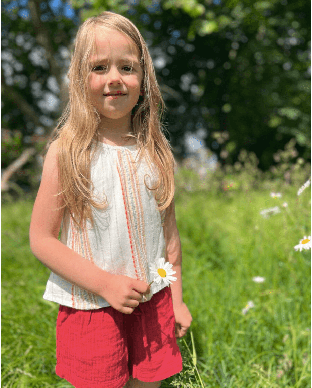 Poppet & Fox Poppet & Fox SS23 Distressed Gauze Shorts