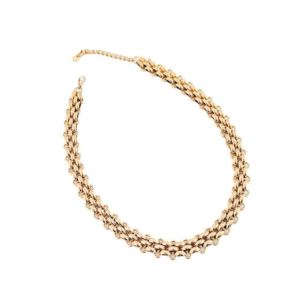 Pretty Simple Elise Woven Chain Necklace - WATERPROOF NEC-ELI-CHN-GLD