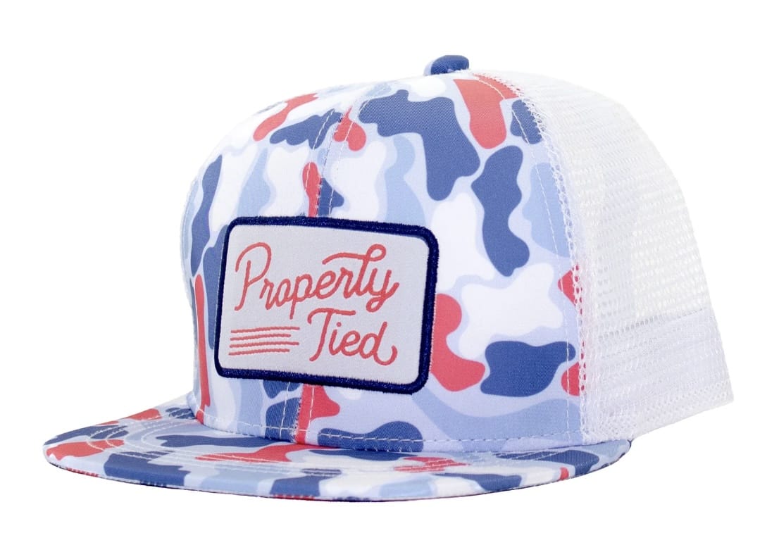PROPERLY TIED Sportsman Trucker Hat Americana Camo