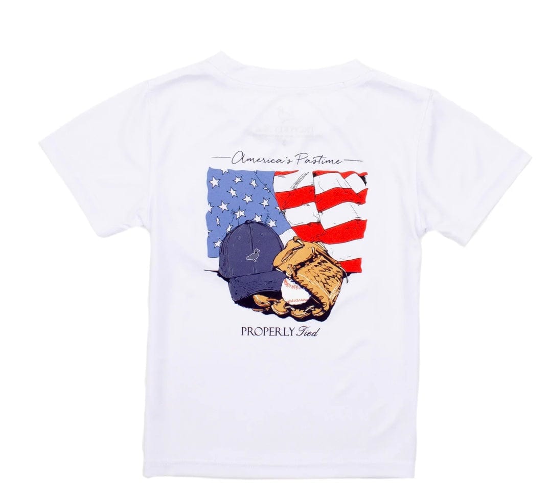 Properly Tied Boys Performance Tee America's Pasttime