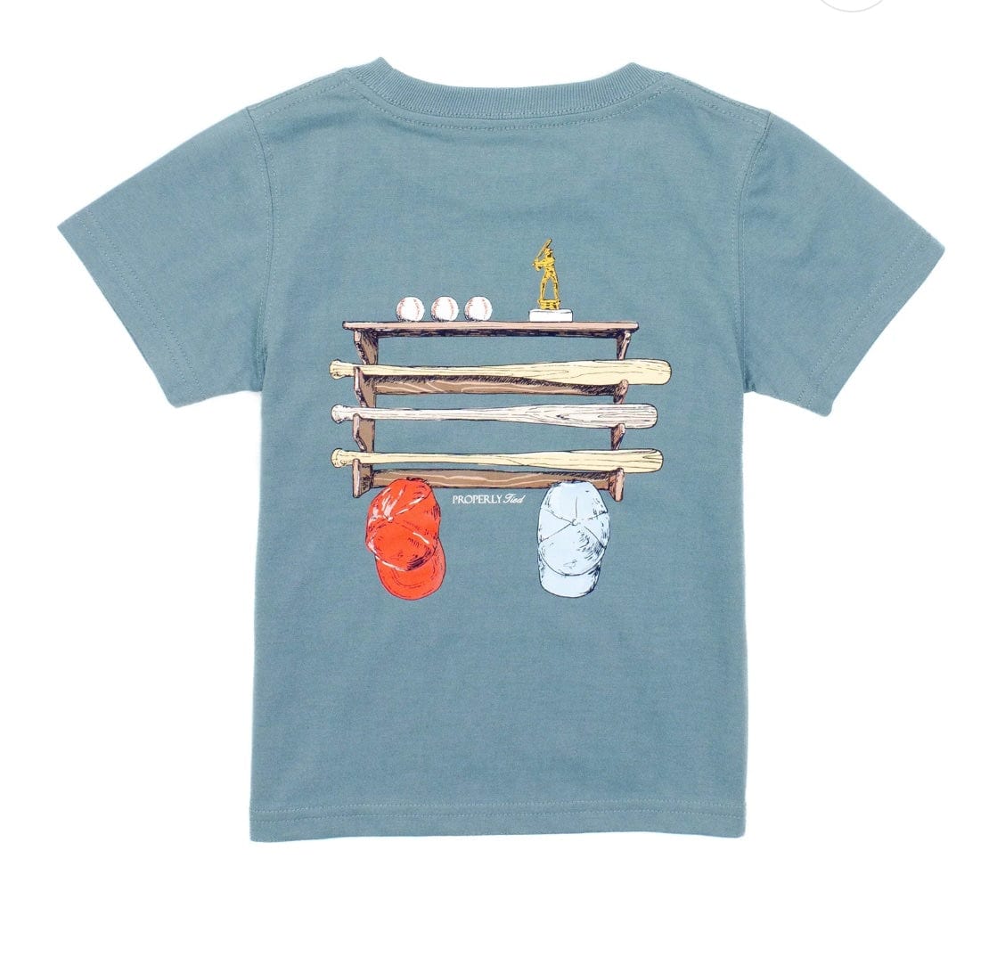 properly tied Boys Bat Rack SS Steel Blue