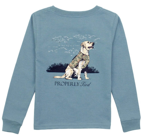 Properly Tied Boys Good Boy LS Steel Blue TShirt