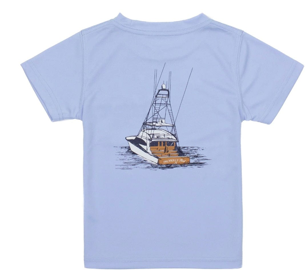 Properly Tied Boys performance Tee Deep Water