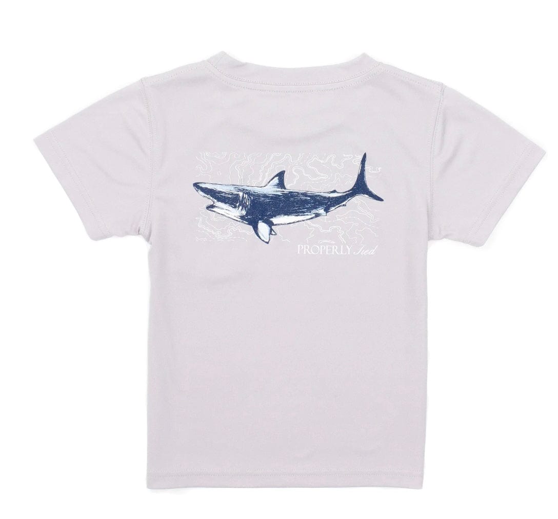 Properly Tied Boys Performance Tee Topo Shark