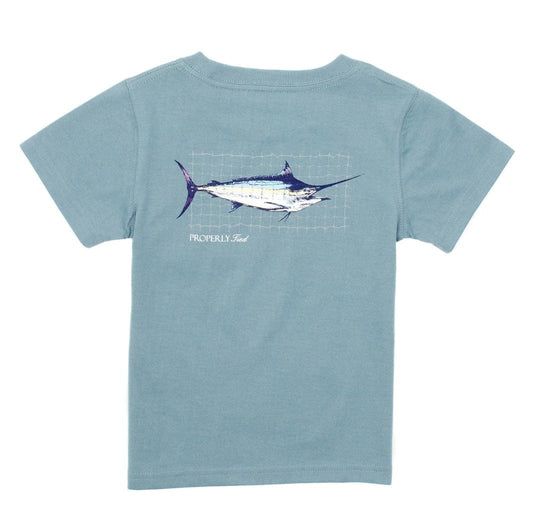properly tied Boys Swordfish SS Steel Blue