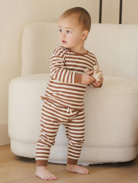 Quincy Mae Quincy Mae Cozy Set Cedar Stripe
