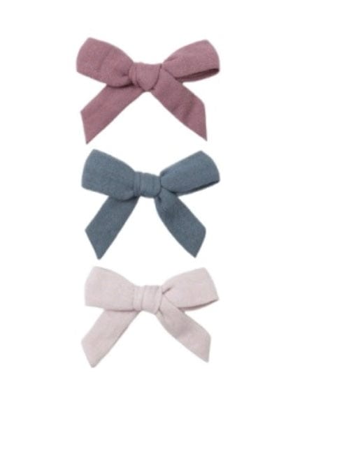 Quincy Mae BOW W. CLIP, SET OF 3 MULBERRY, OCEAN, LILAC