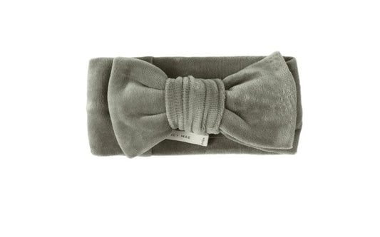 Quincy Mae VELOUR BOW HEADBAND  FOREST
