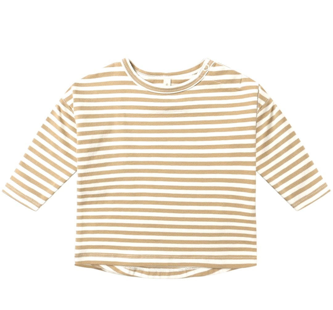 Quincy Mae LONG SLEEVE TEE GOLD STRIPE