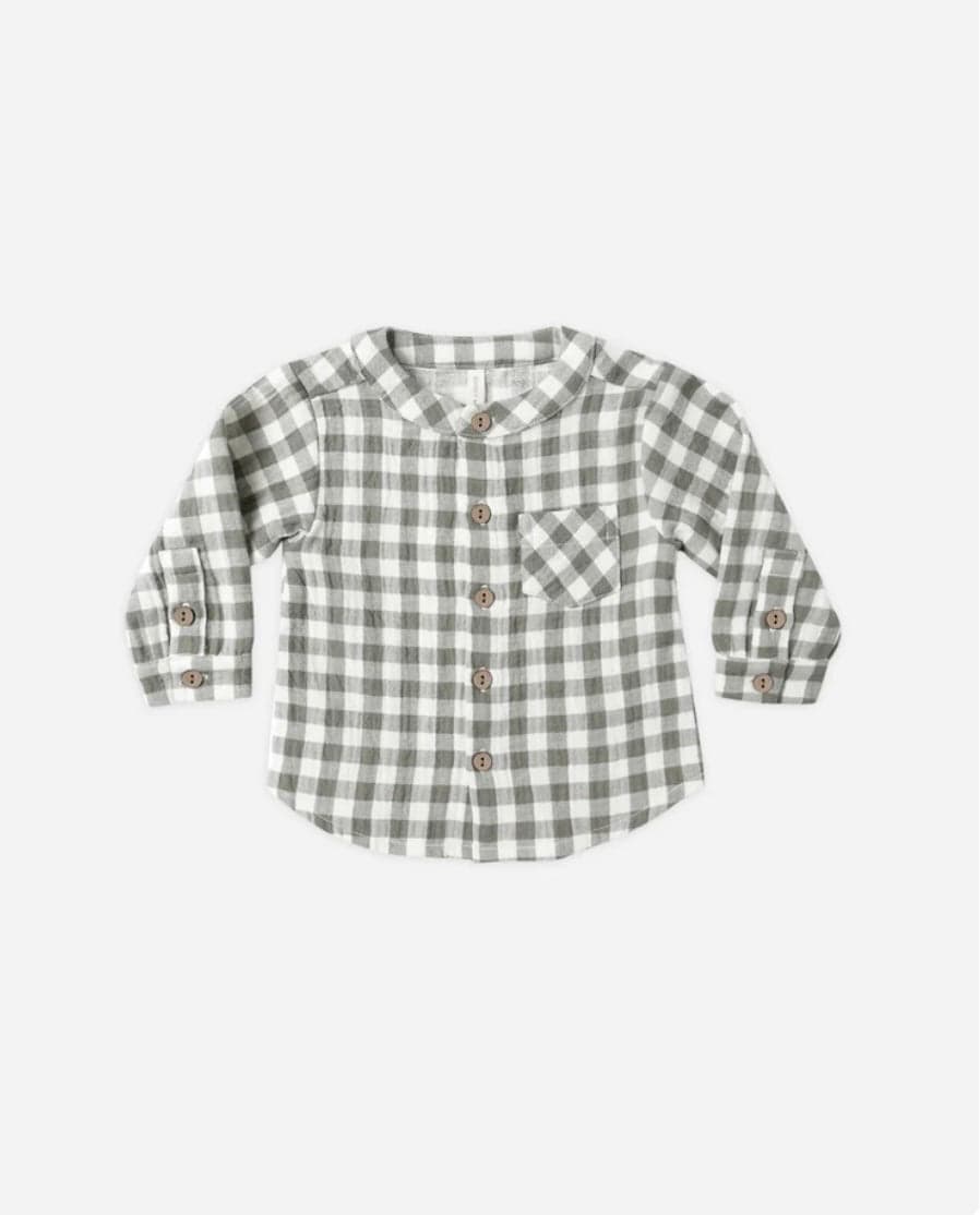 Quincy Mae MILO SHIRT  FOREST CHECK