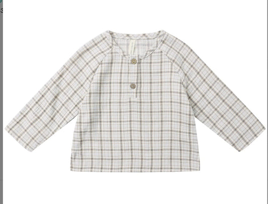 Quincy Mae ZION SHIRT BLUE PLAID