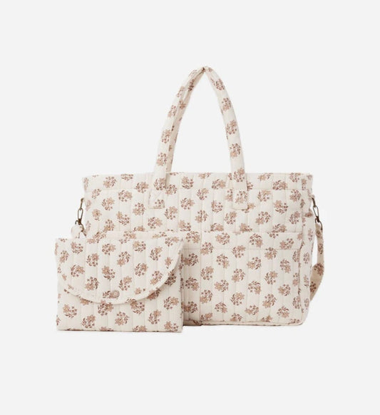 Quincy Mae Quincy Mae  Diaper Bag  Changing Pad Set Daylily