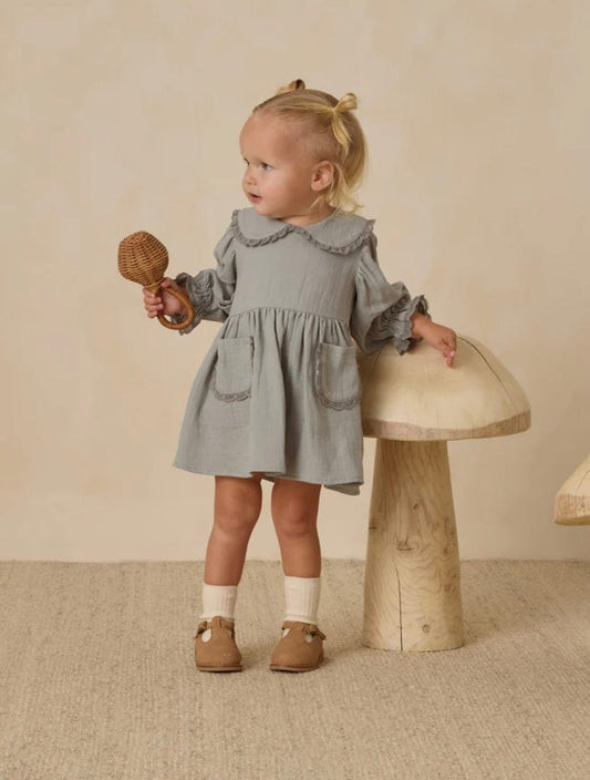 Quincy Mae Quincy Mae  Marisol Dress Steel Blue