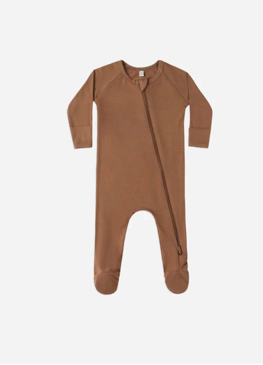 Quincy Mae Quincy Mae Bamboo Zip Footie  Cedar