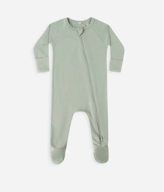 Quincy Mae Quincy Mae Bamboo Zip Footie Fern
