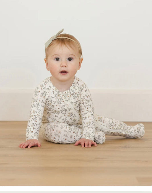 Quincy Mae Quincy Mae Bamboo Zip Footie Woodland
