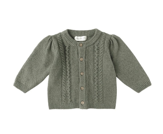 Quincy Mae HOLLY CARDIGAN  FOREST