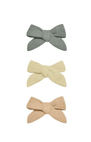 Quincy Mae Pack of 3 - Sea Green Yellow Apricot Quincy Mae Bow with Clip set of 3-Sea Green, Yellow & Apricot