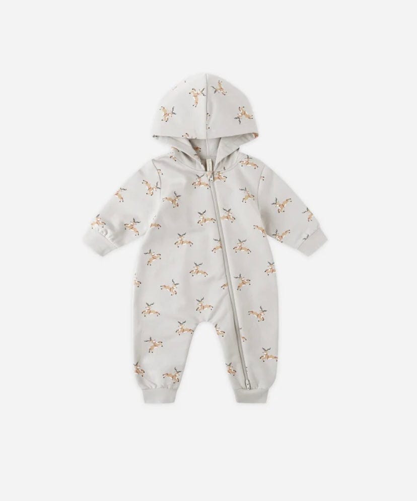 Quincy Mae HOODED JUMPSUIT REINDEER