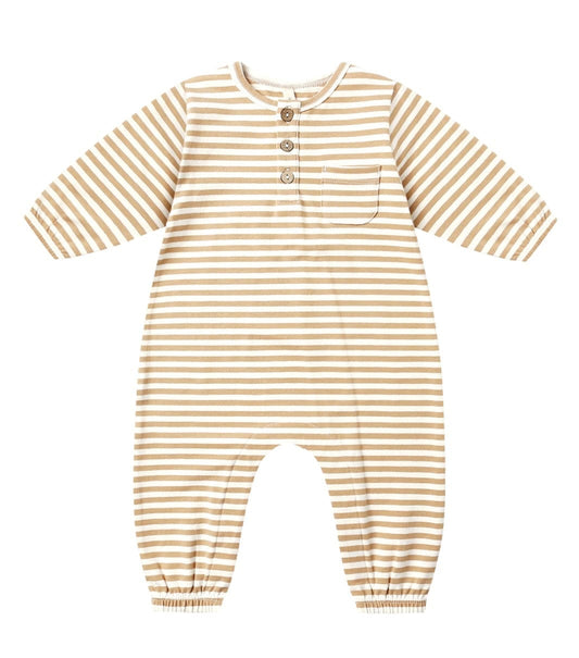 Quincy Mae POCKET JUMPSUIT GOLD STRIPE