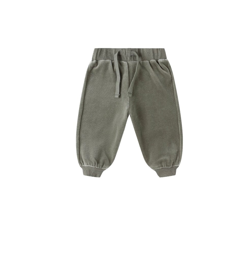 Quincy Mae VELOUR SWEATPANT FOREST