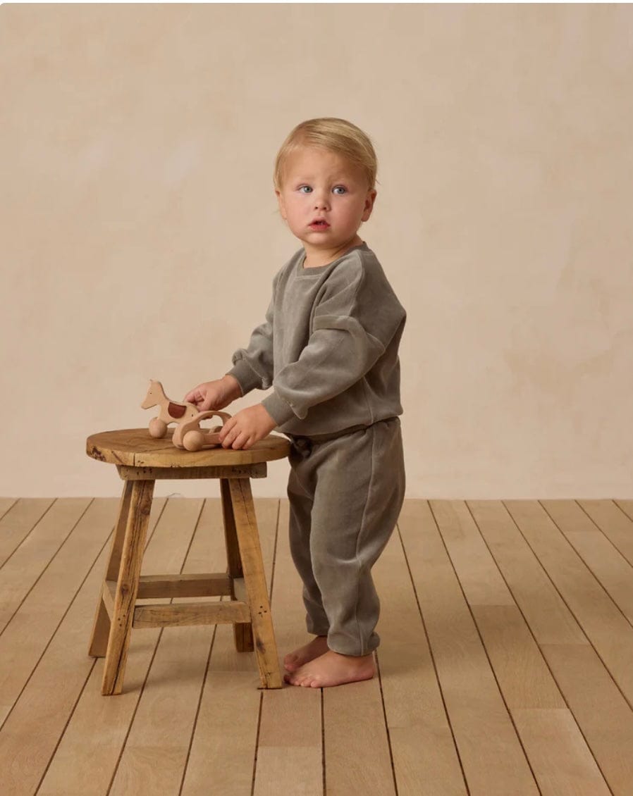 Quincy Mae VELOUR SWEATPANT FOREST