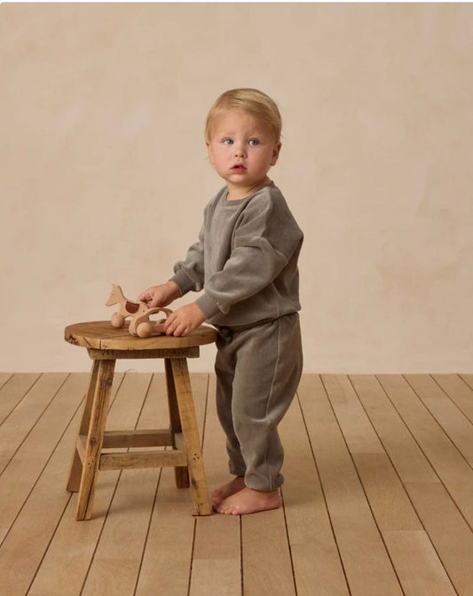 Quincy Mae VELOUR SWEATPANT FOREST