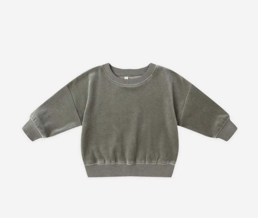Quincy Mae VELOUR  SWEATSHIRT  FOREST