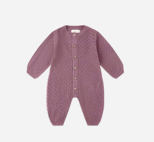 Quincy Mae BUBBLE ROMPER MULBERRY