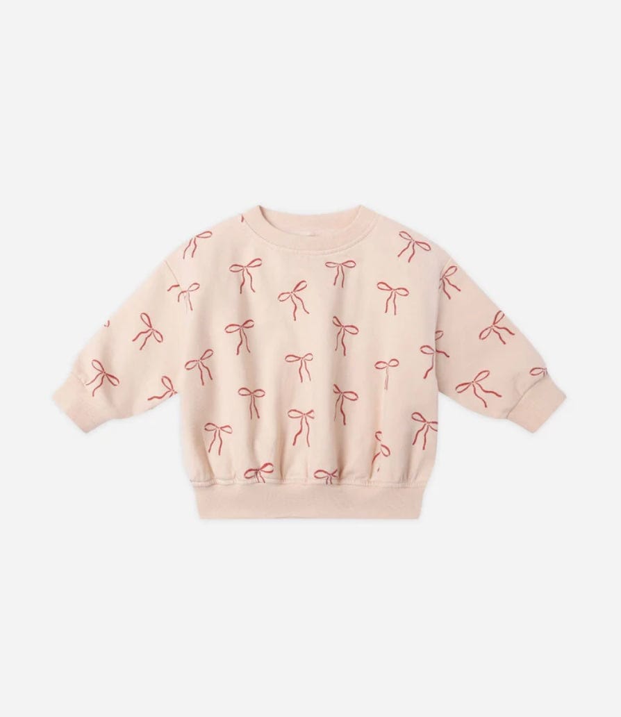 Quincy Mae SWEATSHIRT  RED BOWS
