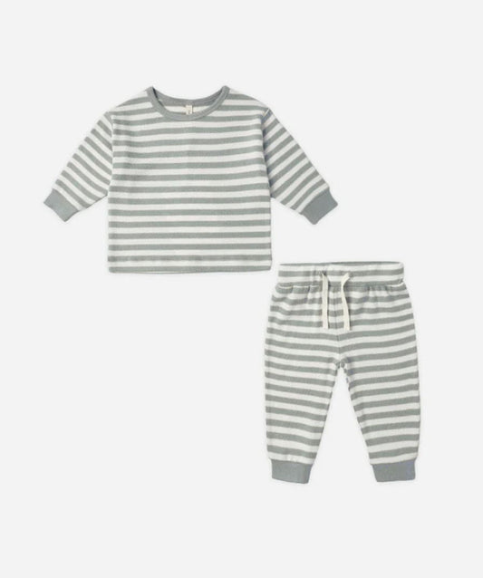 Quincy Mae Quincy Mae Cozy Set Blue Stripe