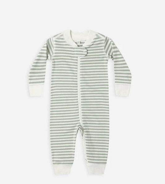 Quincy Mae Zip Long Sleeve Sleeper Fern Stripe