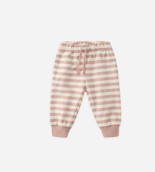 Quincy Mae Relaxed Sweatpant  Pink Stripe