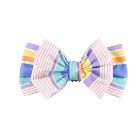Ruffle Butts Default Swim Bow Rainbow Headband