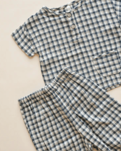 rylee and cru Navy Check Parachute Pant
