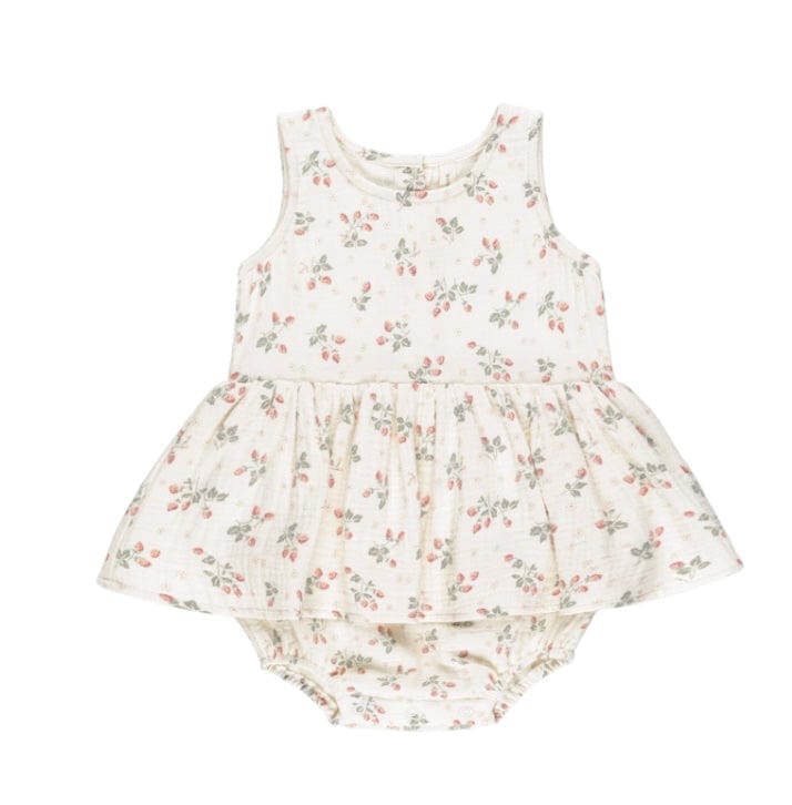 Rylee & Cru SKIRTED TANK ROMPER STRAWBERRIES