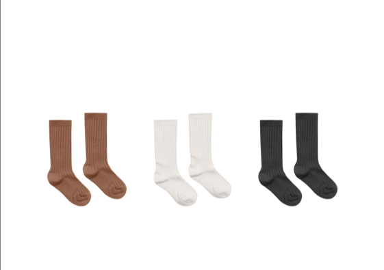 Rylee & Cru AW23 Rylee & Cru AW23 RIBBED SOCKS CEDAR / IVORY / BLACK